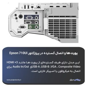 پورت ‌های گسترده در پروژکتور Epson 710Ui